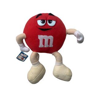 VTG Y2K Nanco Red M&M’S Candy Stuffed Plush Toy With Tags 13"